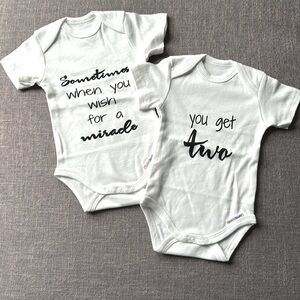 NWOT Twin Onesie, 0-3m